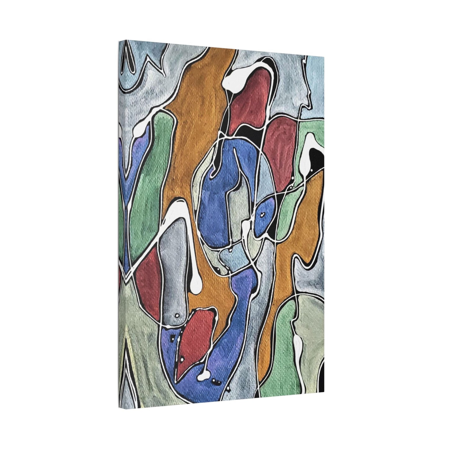 Blue Girl Satin Canvas Stretched