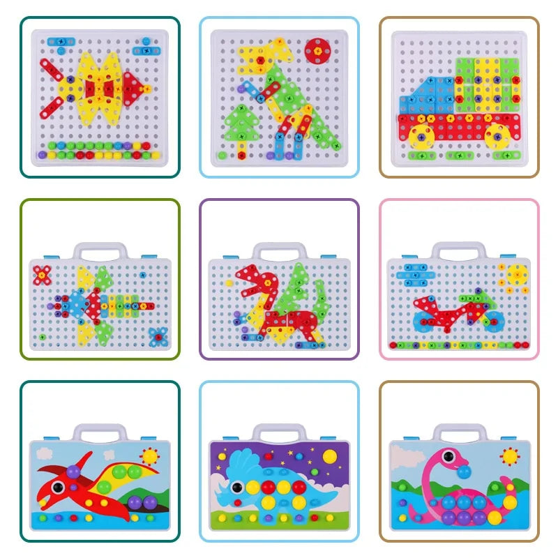 3D Mosaic Puzzle Building Set with Tools - Kia Day Design