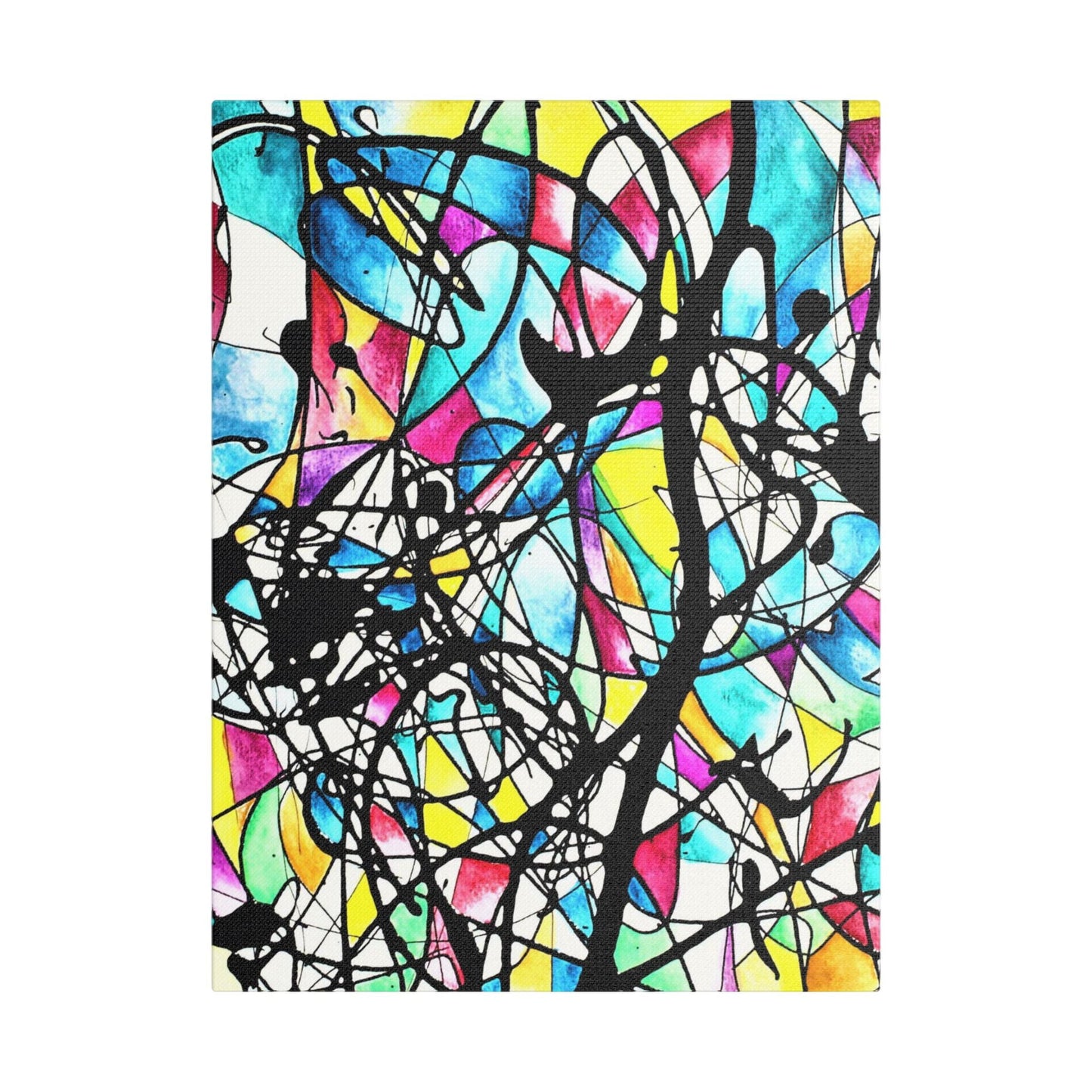 Kaleidoscope Satin Canvas Stretched 12″ x 16″ (Vertical) 1.5"
