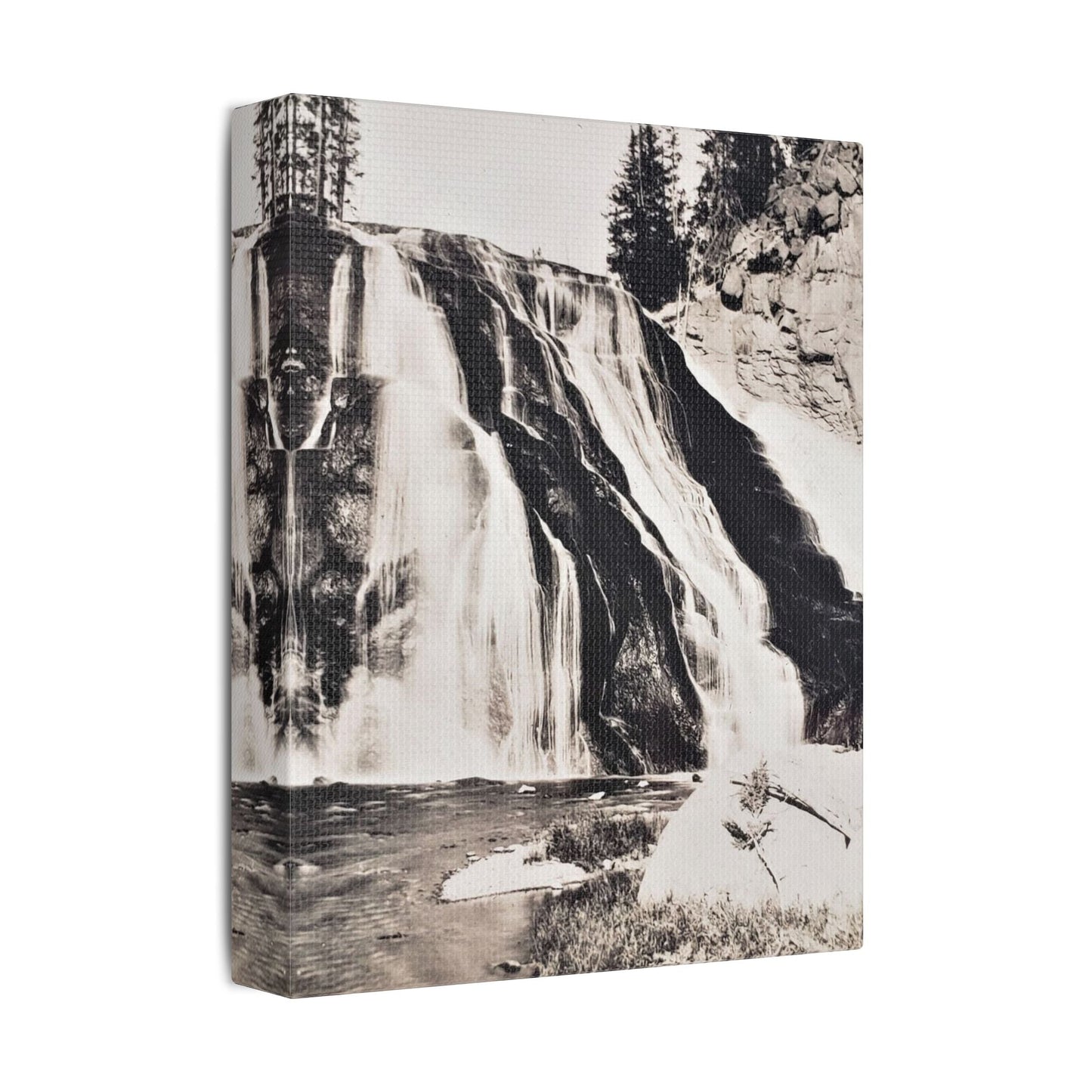Gibbon Falls Yellowstone Satin Canvas Stretched