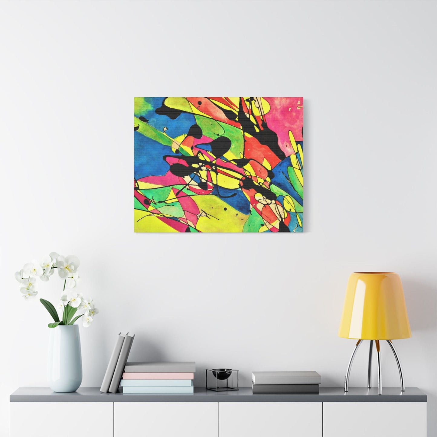 Exploding Earth Satin Canvas Stretched