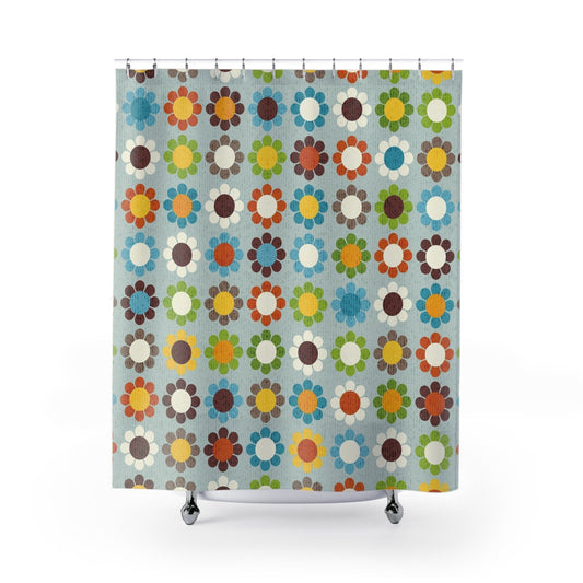 Colorful Floral Shower Curtain - - Home Decor
