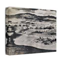 Springs at top of Jupiter Terrace Yellowstone Satin Canvas Stretched
