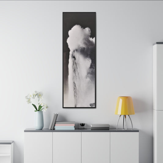Old Faithful Geyser Yellowstone Gallery Canvas Wraps Vertical Frame 20″ x 60″ Premium Gallery Wraps (1.25″) Black