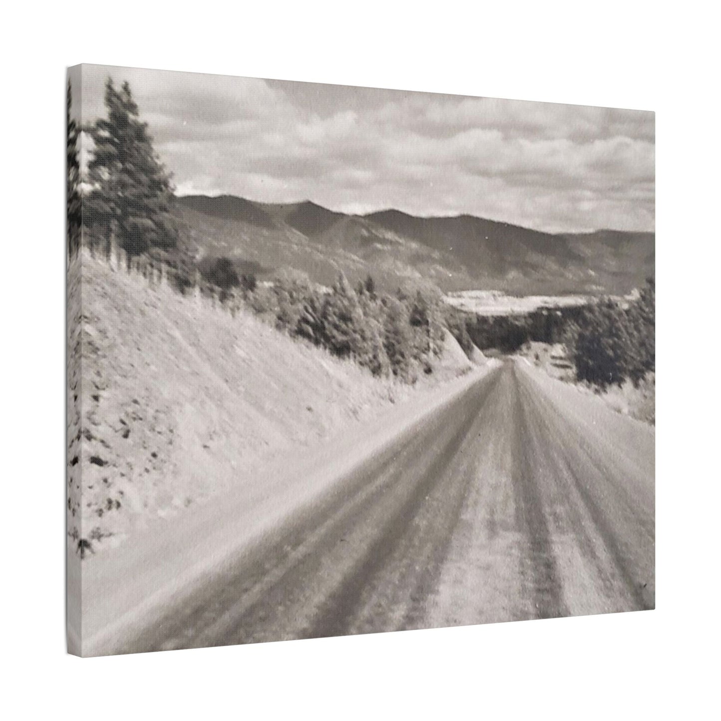 Western Road Satin Canvas Stretched
