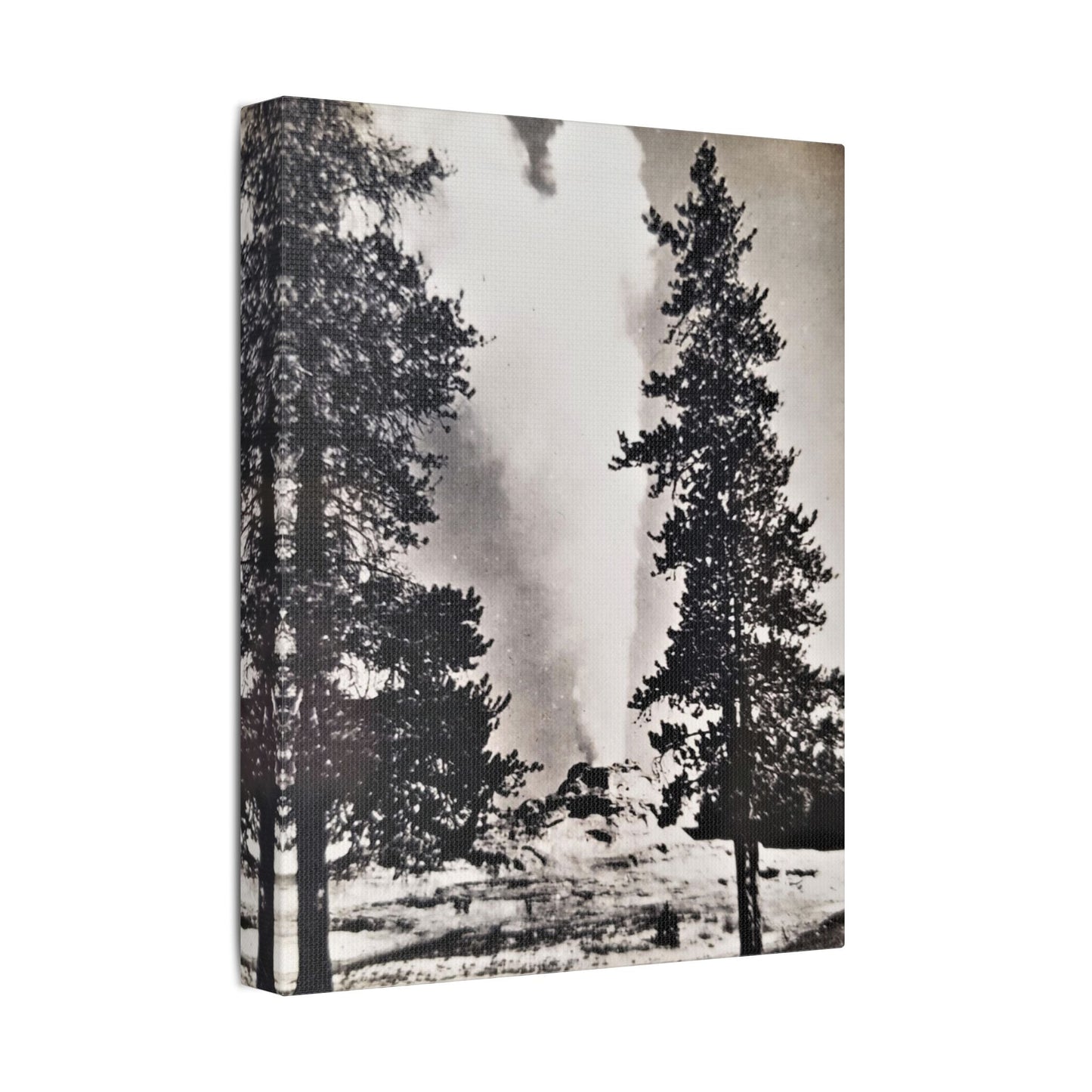 Castle Geyser Yellowstone Satin Canvas Stretched