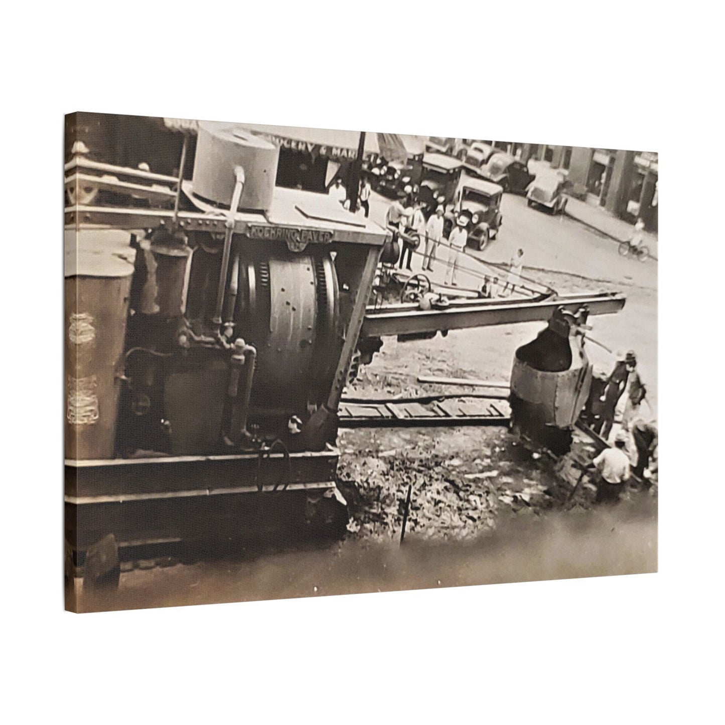 Concrete Worker Satin Canvas Stretched