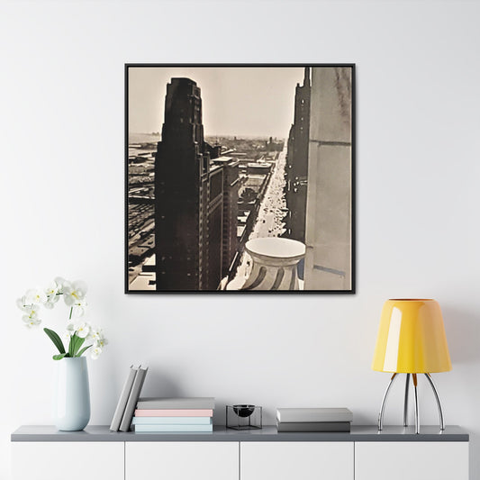 Michigan Ave Chicago Gallery Canvas Wraps Square Frame 36″ x 36″ Premium Gallery Wraps (1.25″) Black