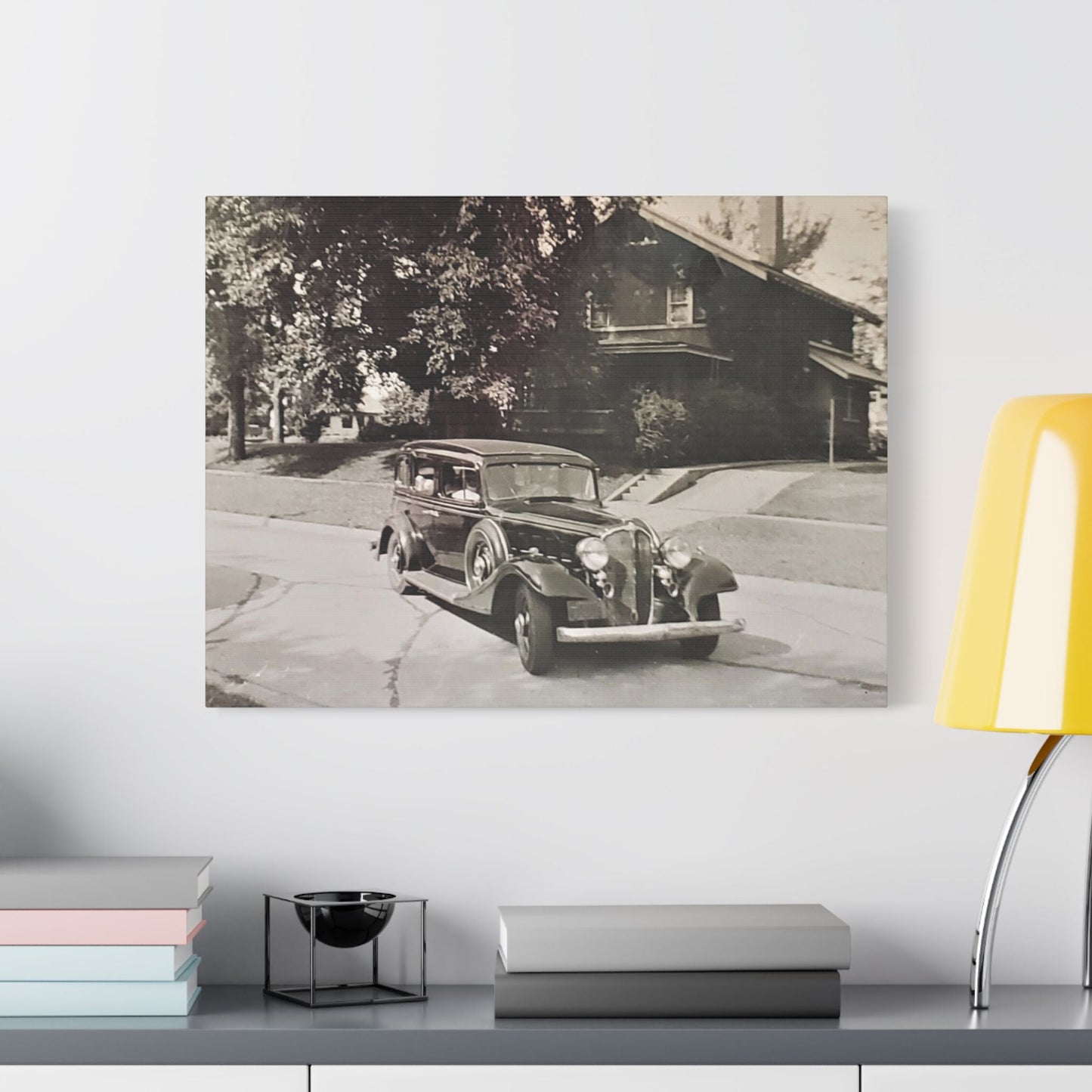 Classic Car Satin Canvas Stretched