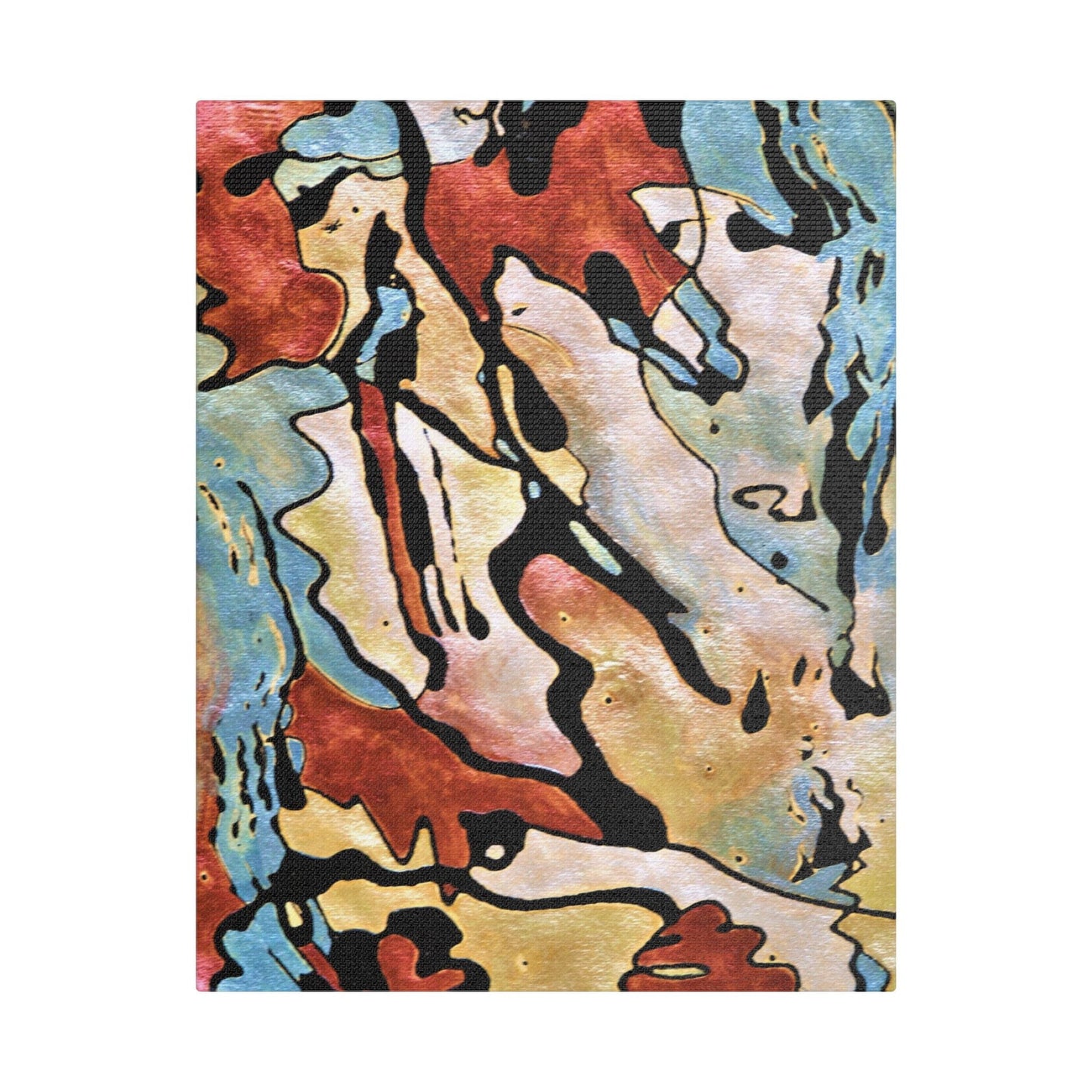 Blue Falls Satin Canvas Stretched 11″ x 14″ (Vertical) 1.5"
