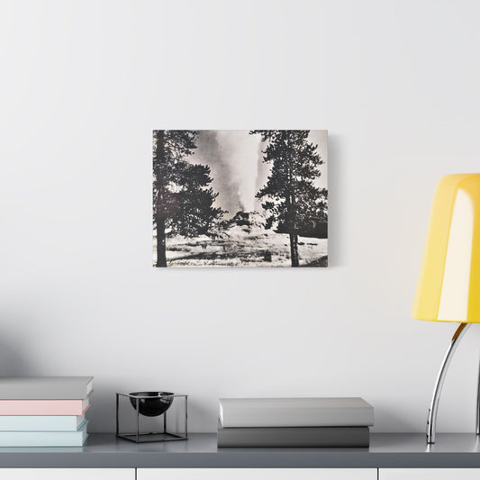 Castle Geyser Yellowstone Satin Canvas Stretched 14″ x 11″ (Horizontal) 1.5"