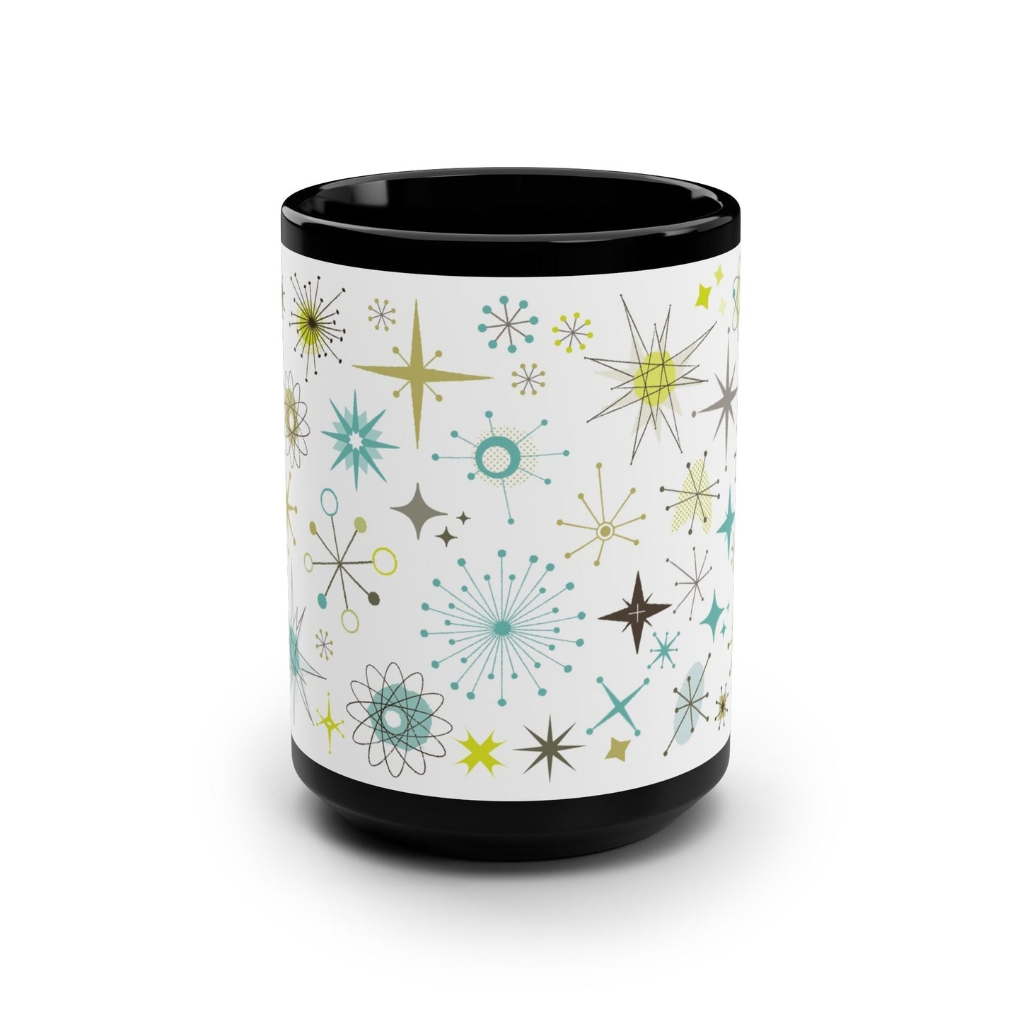 Cosmic Starburst Black Coffee Mug - 15oz - Kia Day Design