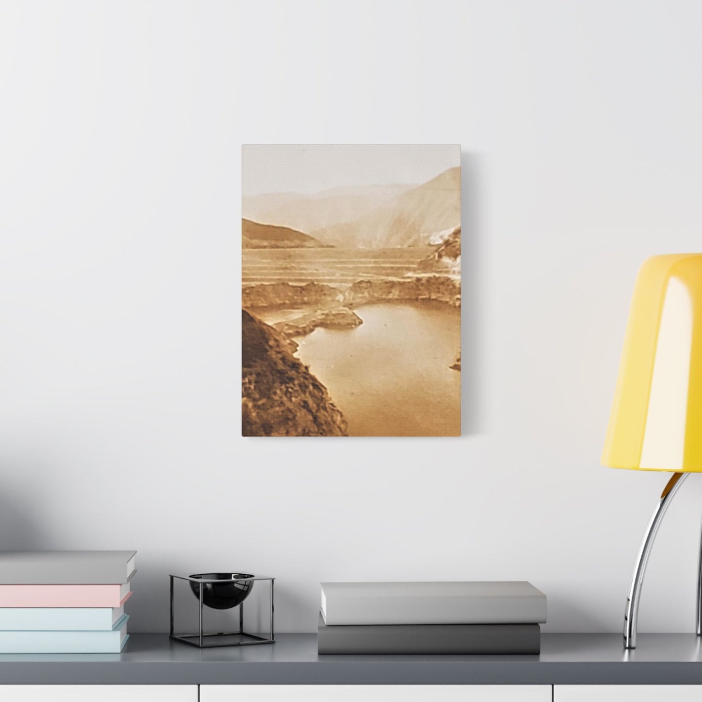 San Gabriel Dirt Fill Dam 1 Satin Canvas Stretched 12″ x 16″ (Vertical) 1.5"
