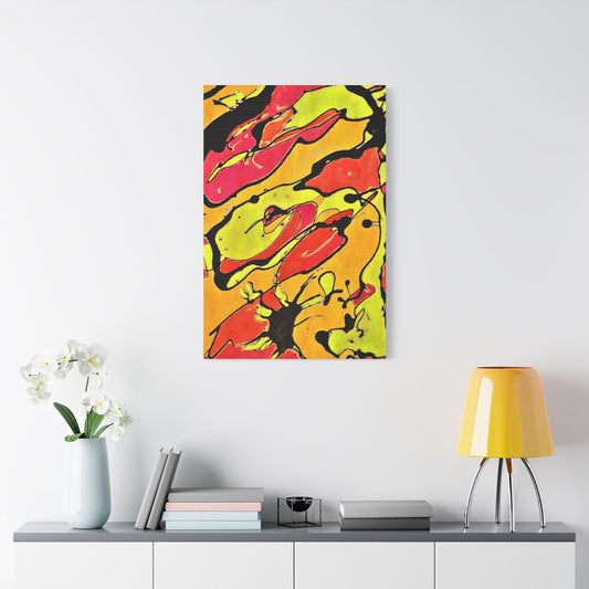 80s Rapture Satin Canvas Stretched