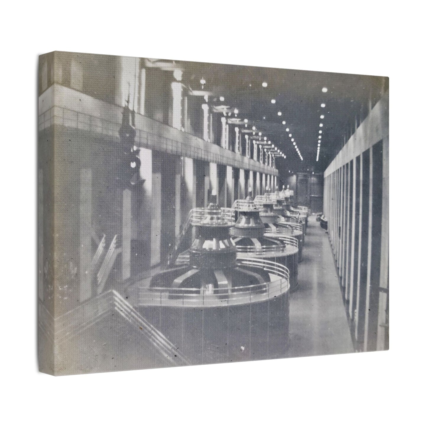 Boulder Dam Powerhouse Satin Canvas Stretched