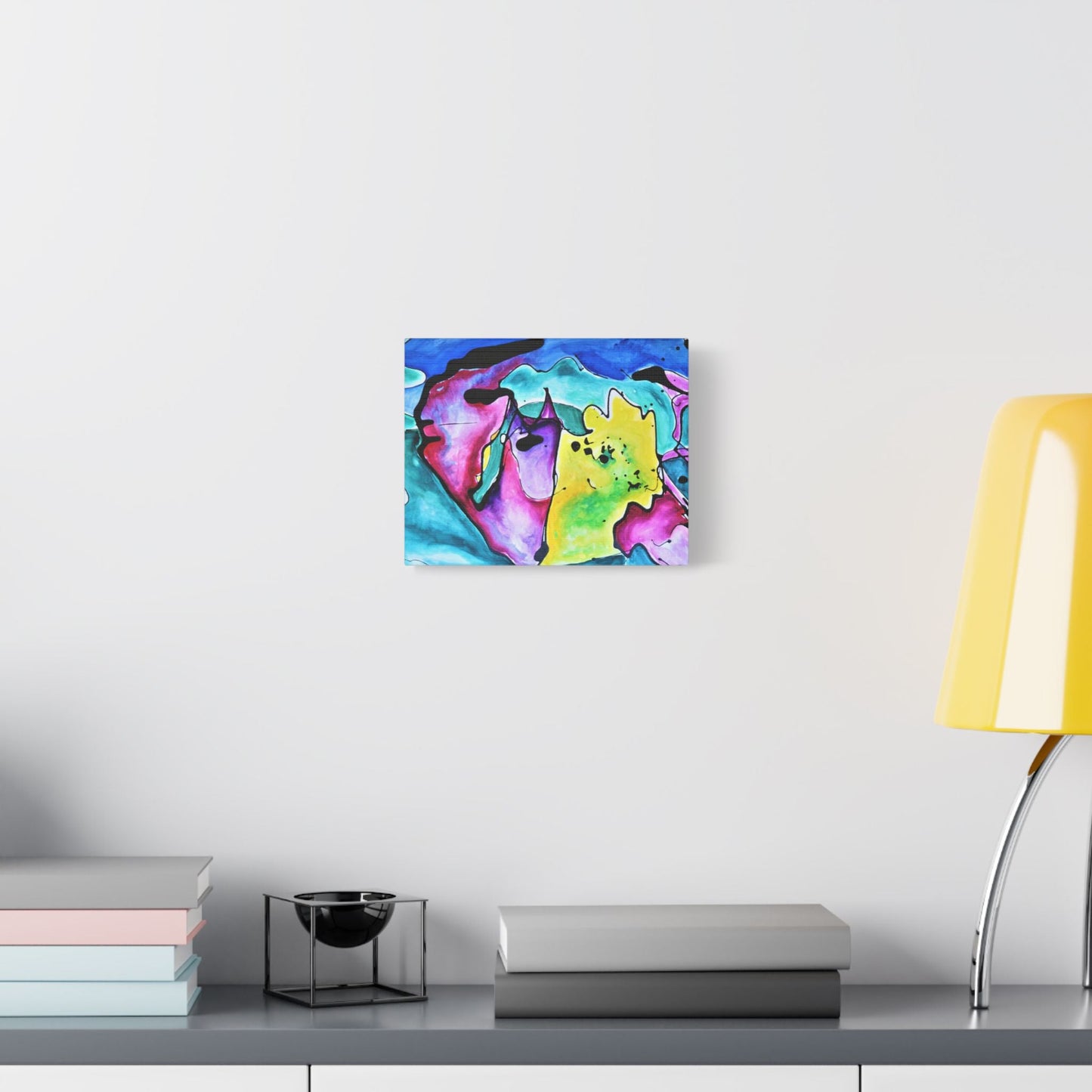 Cat Dog Satin Canvas Stretched