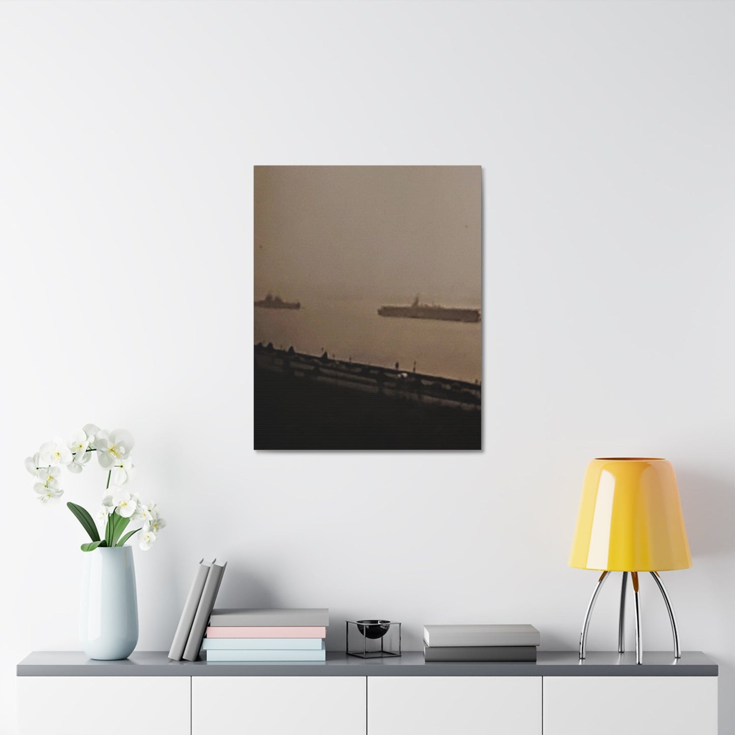 Navy Day New York Hudson River October 27th 1945 War Ships Stretched Canvas 1.5" 24″ x 30″