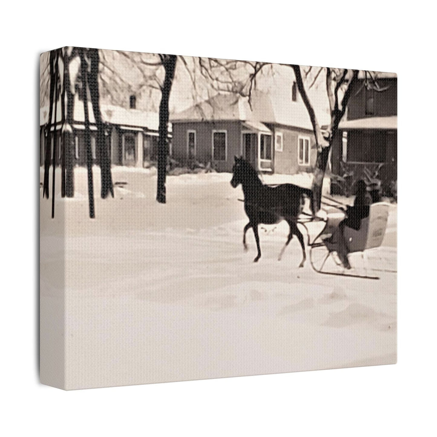 Carriage Ride Satin Canvas Stretched