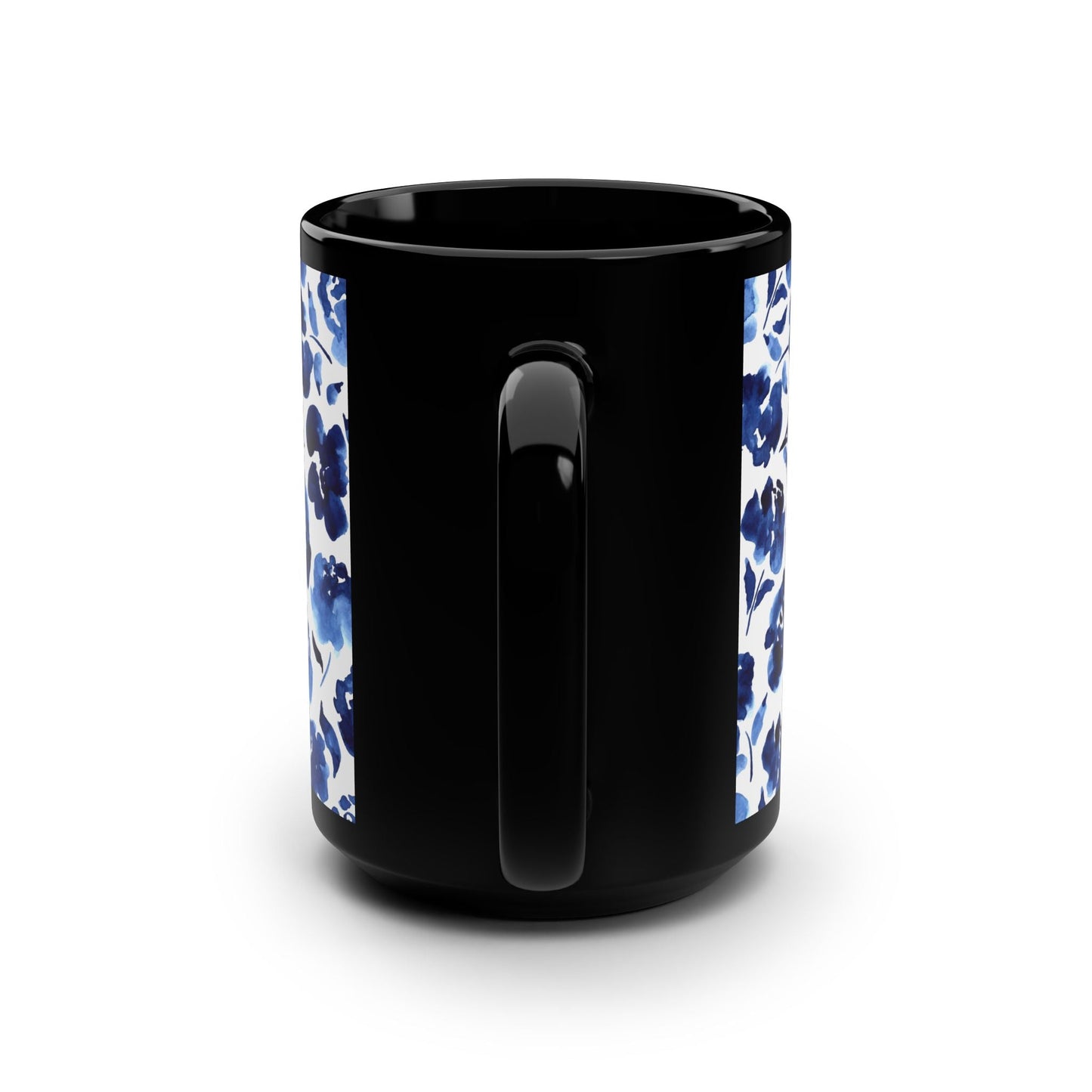 Floral Print Black Mug - 15oz - Kia Day Design