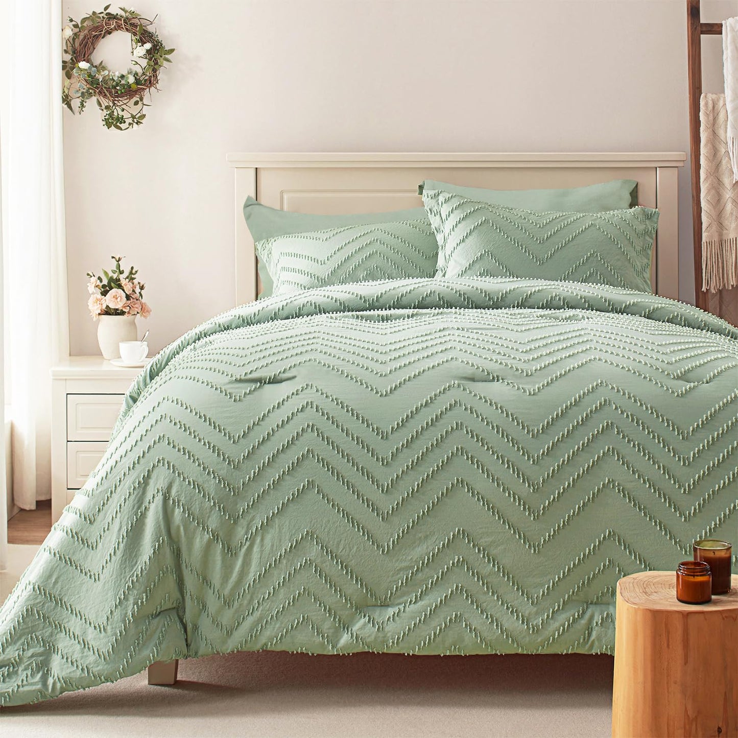 Sage Serenity 7-Piece Full Comforter Set - - comforter