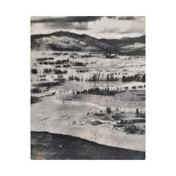 Springs at top of Jupiter Terrace Yellowstone Satin Canvas Stretched