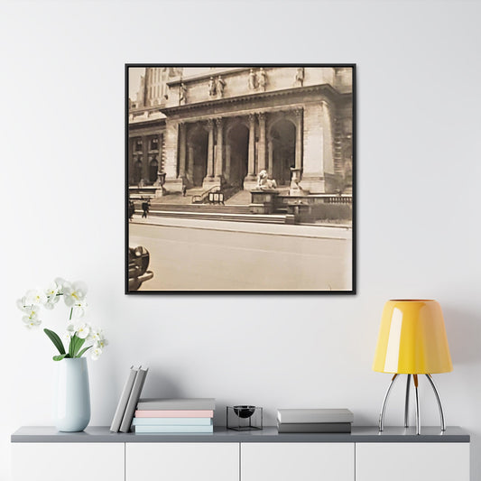New York Public Library Gallery Canvas Wraps Square Frame 36″ x 36″ 1.25" Black