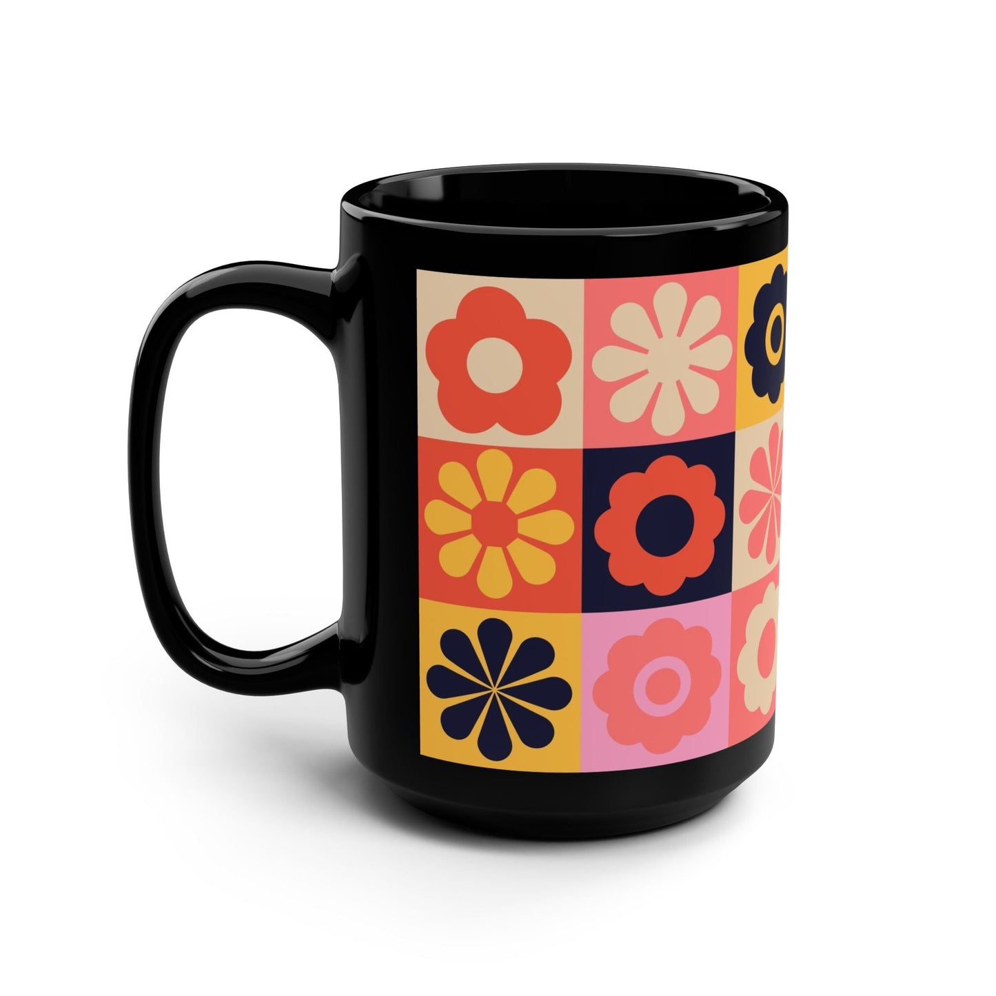 Colorful Floral Pattern Mug – 15oz - - Mug