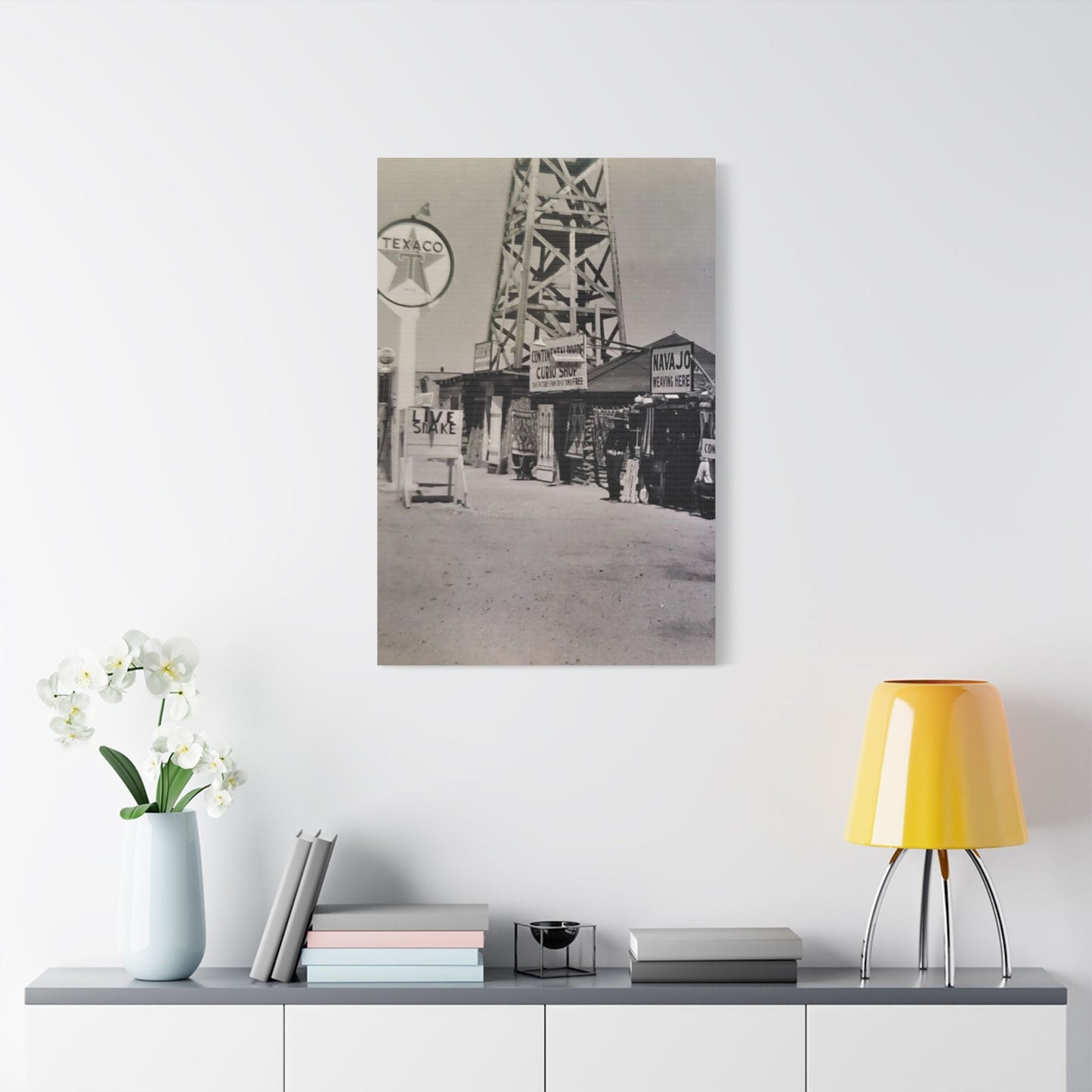 Texaco Station Continental Divide Satin Canvas Stretched 24″ x 36″ (Vertical) 1.5"