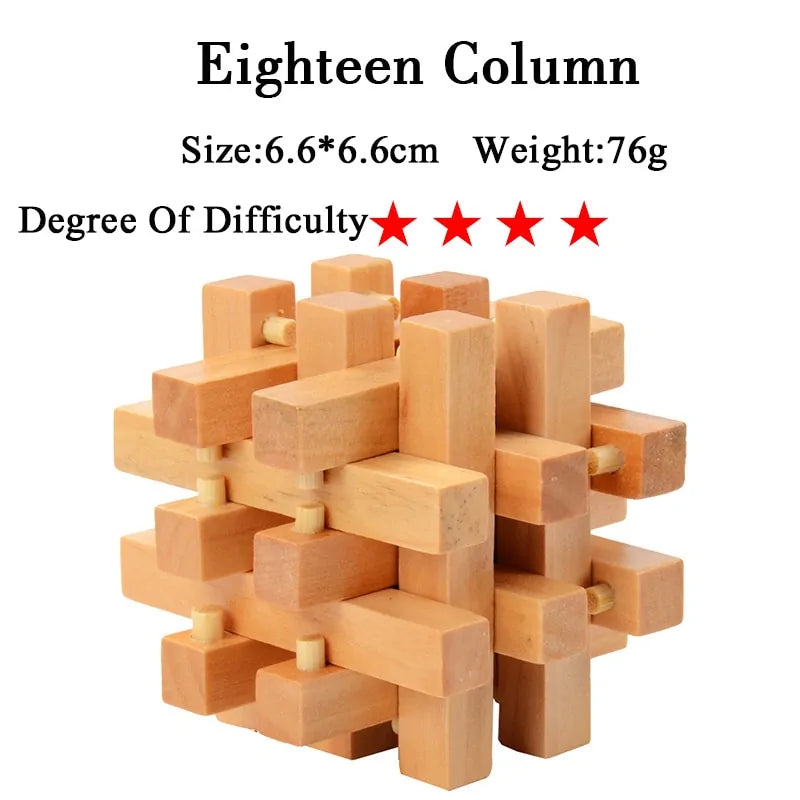 3D Wooden Brain Teaser Game - Kia Day Design