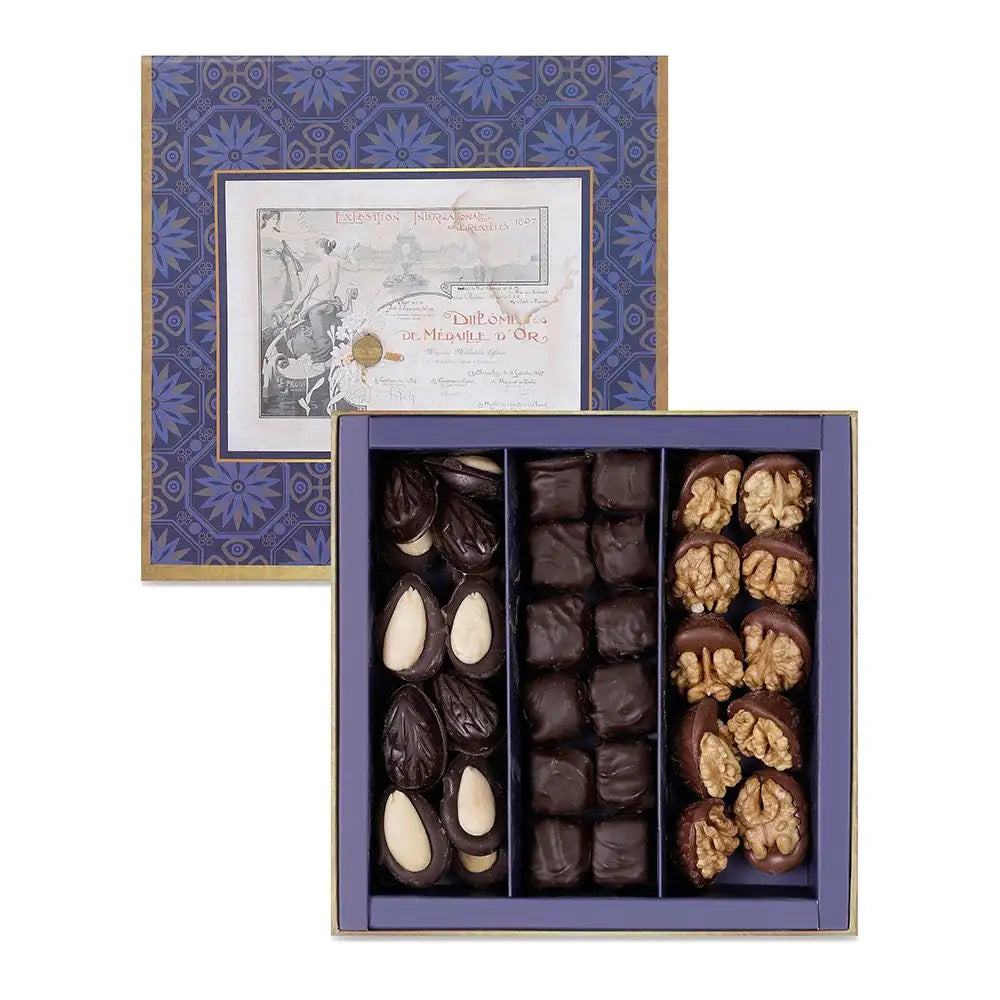 Chocolate Covered Turkish Delight with Pistachio Walnut and Almond Madlen - Kia Day Design