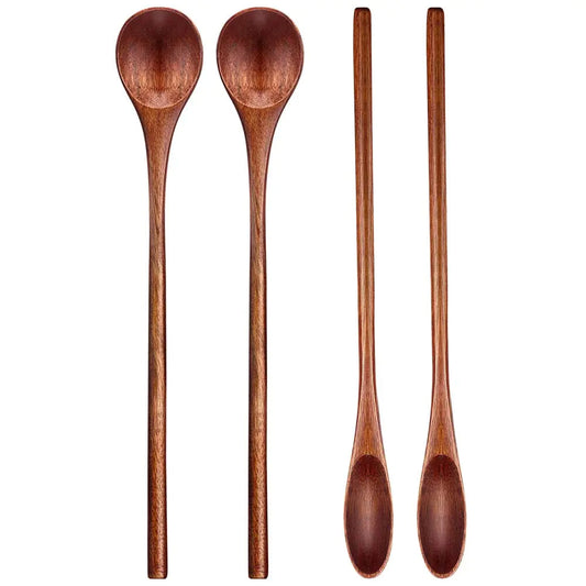 Long Handled Wooden Mixing Spoons