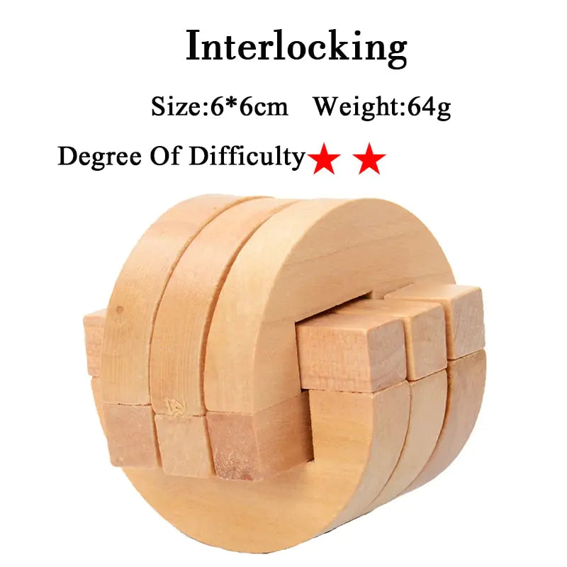 3D Wooden Brain Teaser Game - Kia Day Design