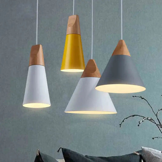 Wooden Funnel Pendant Lights - Kia Day Design