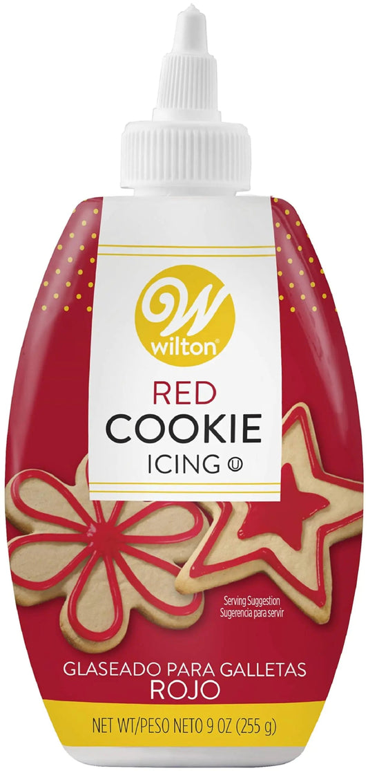 Wilton Cookie Icing - Quick Easy-To-Use and Ready for Cake and Cookie Decorations 9 Ounce Red Kia Day Design