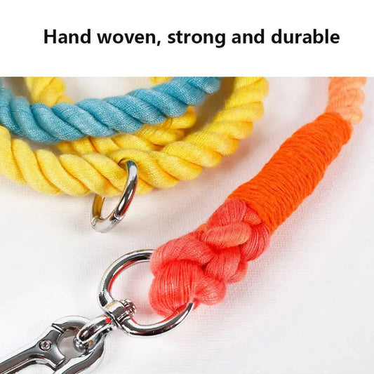 Braided Cotton Rope Dog Leash - Kia Day Design