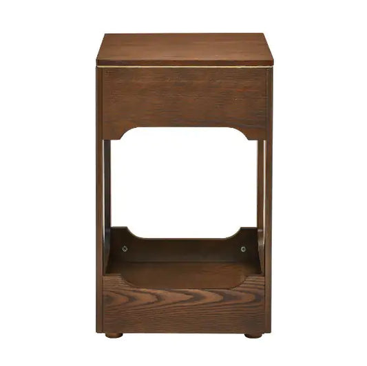 Small Raised End Table Sofa Table with Storage Shelves - Kia Day Design