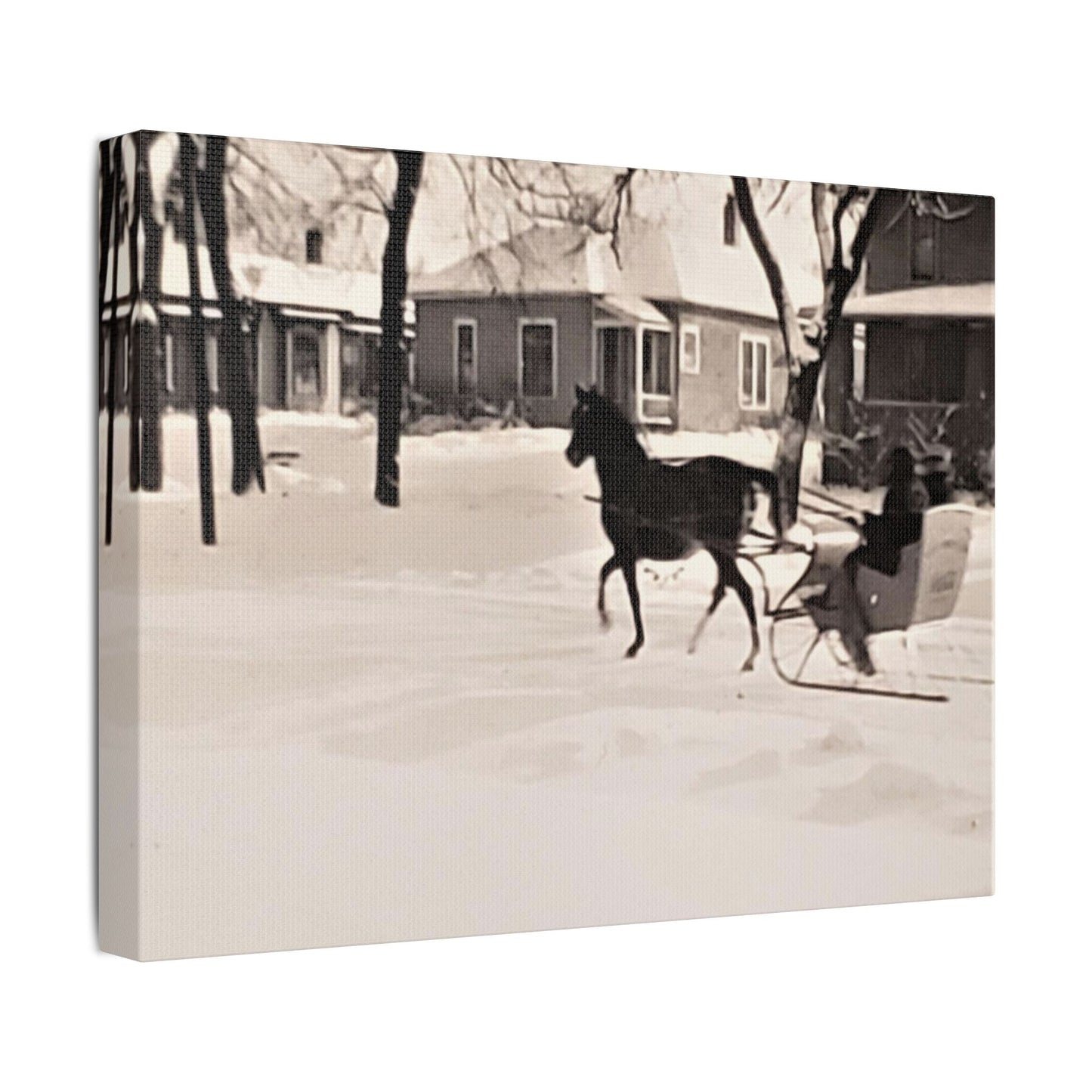 Carriage Ride Satin Canvas Stretched
