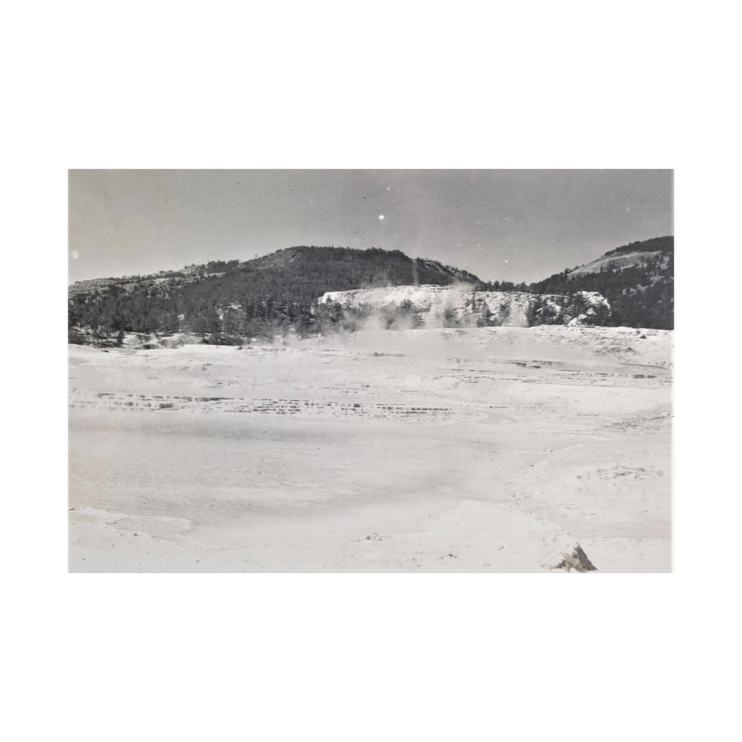 Mammoth Hot Springs Yellowstone Satin Canvas Stretched