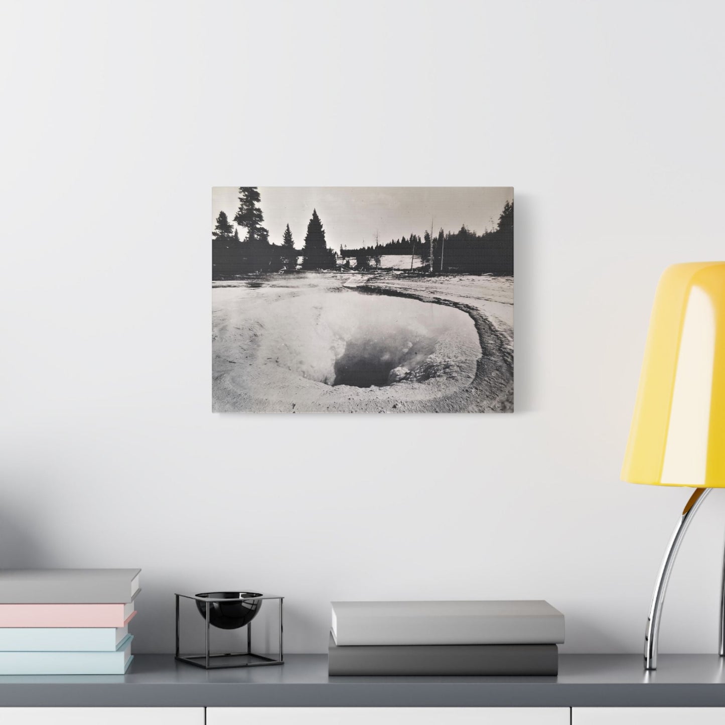 Morning Glory Pool Yellowstone Satin Canvas Stretched 16″ x 12″ (Horizontal) 1.5"