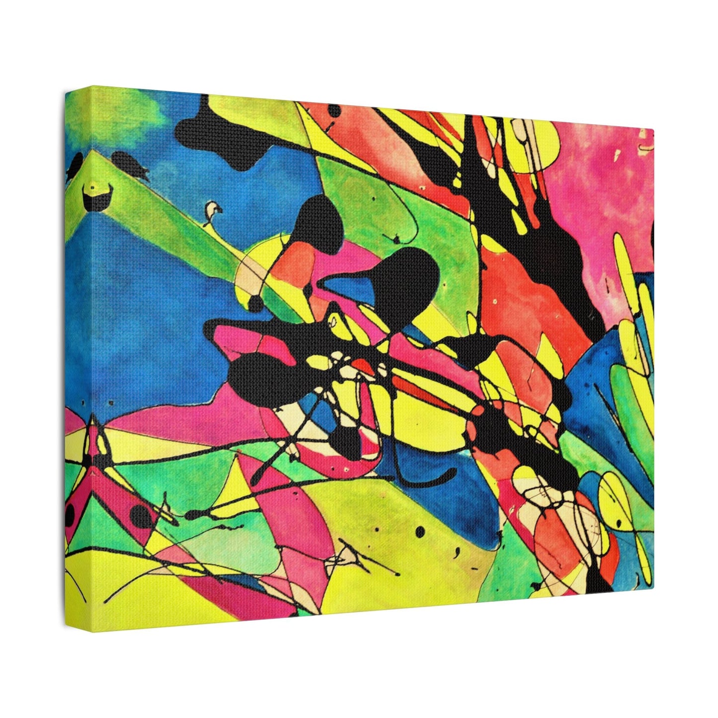 Exploding Earth Satin Canvas Stretched