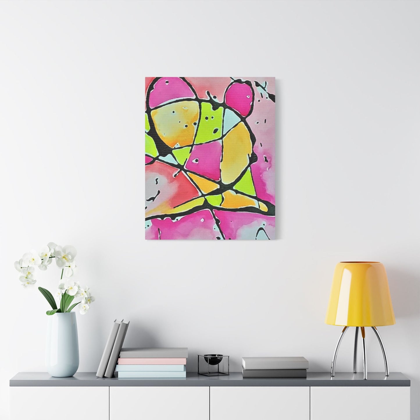 Pink Mouse Satin Canvas Stretched