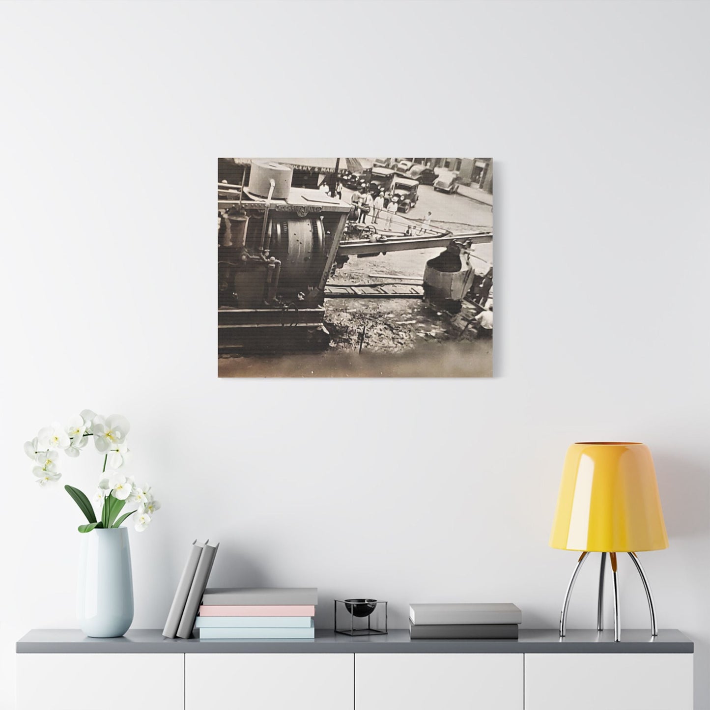 Concrete Worker Satin Canvas Stretched