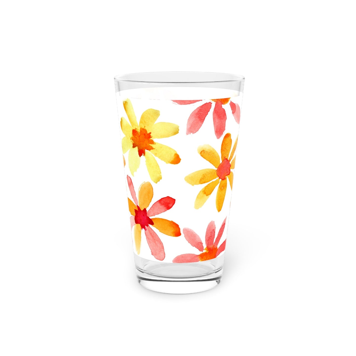 Floral Watercolor Pint Glass - 16oz - Kia Day Design