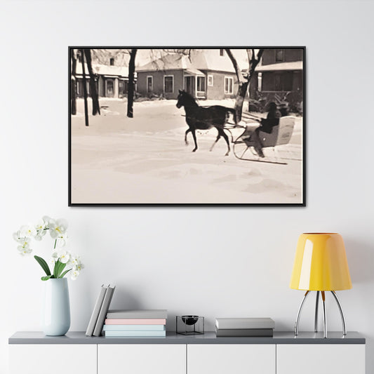 Carriage Ride Gallery Canvas Wraps Horizontal Frame 48″ x 32″ Black Premium Gallery Wraps (1.25″)