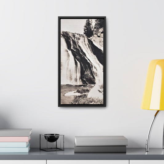 Gibbon Falls Yellowstone Gallery Canvas Wraps Vertical Frame 10″ x 20″ Premium Gallery Wraps (1.25″) Black