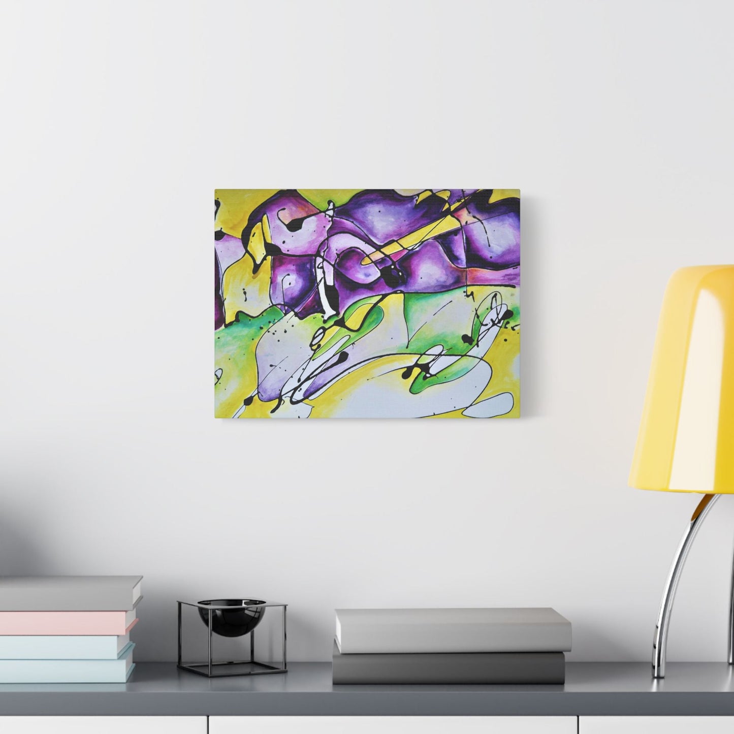 Purple Mountains Satin Canvas Stretched