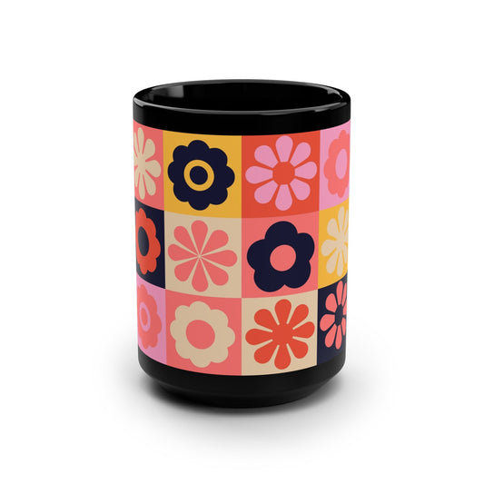 Colorful Floral Pattern Mug – 15oz - 15oz - Mug