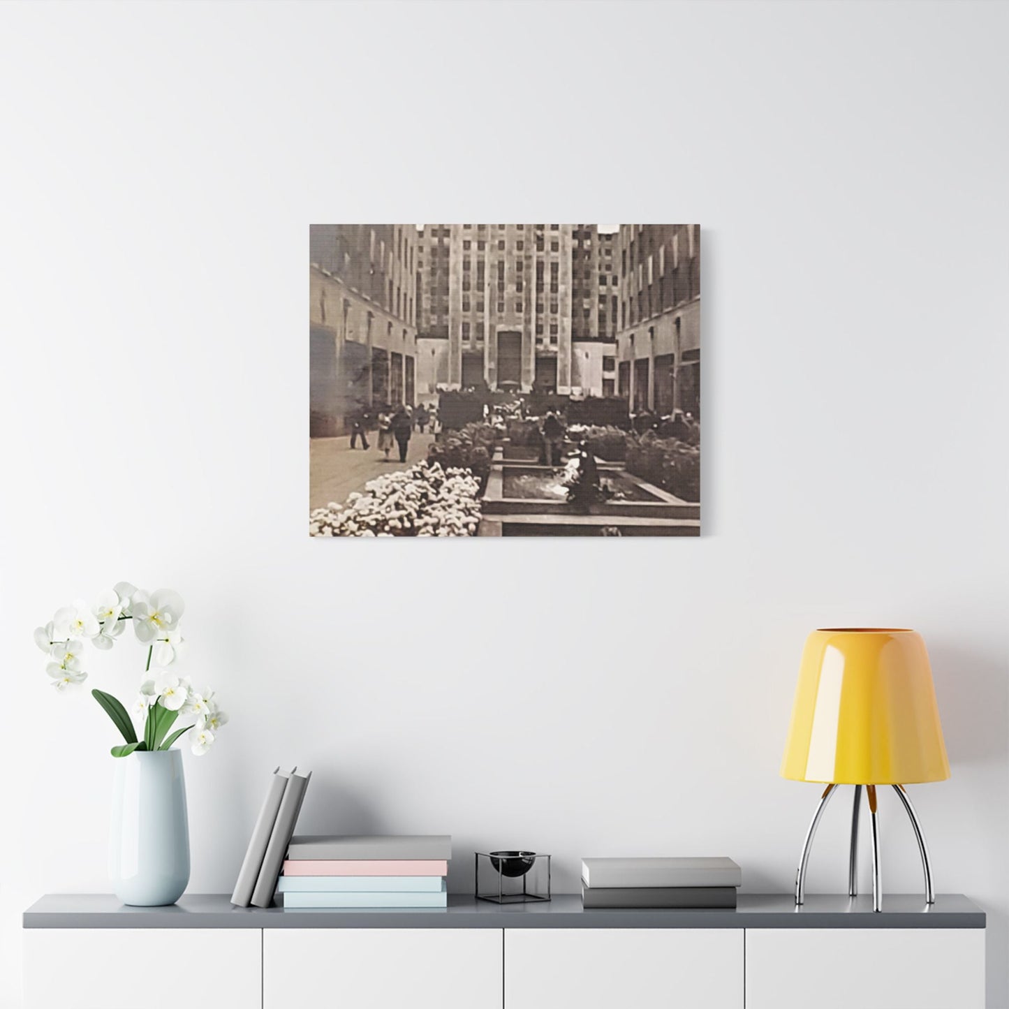 Rockefeller Plaza Satin Canvas Stretched