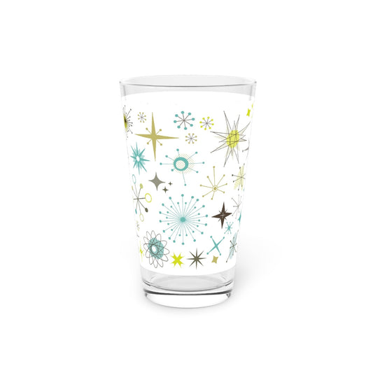 Retro Starburst 16oz Pint Glass - - drinkware