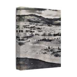 Springs at top of Jupiter Terrace Yellowstone Satin Canvas Stretched